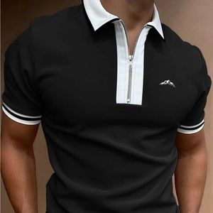 Men Striped Trim Polo Shirt New!